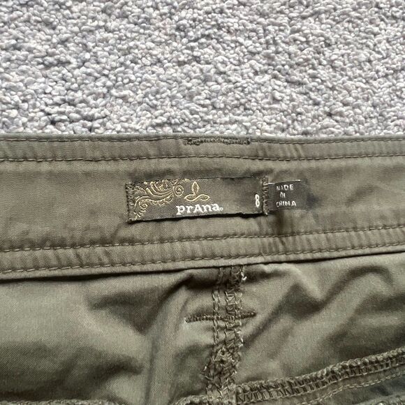 Prana Pants Women 8 Olive Green Essex Straight Outdoor Hiking Casual Mid Rise - Picture 3 of 7